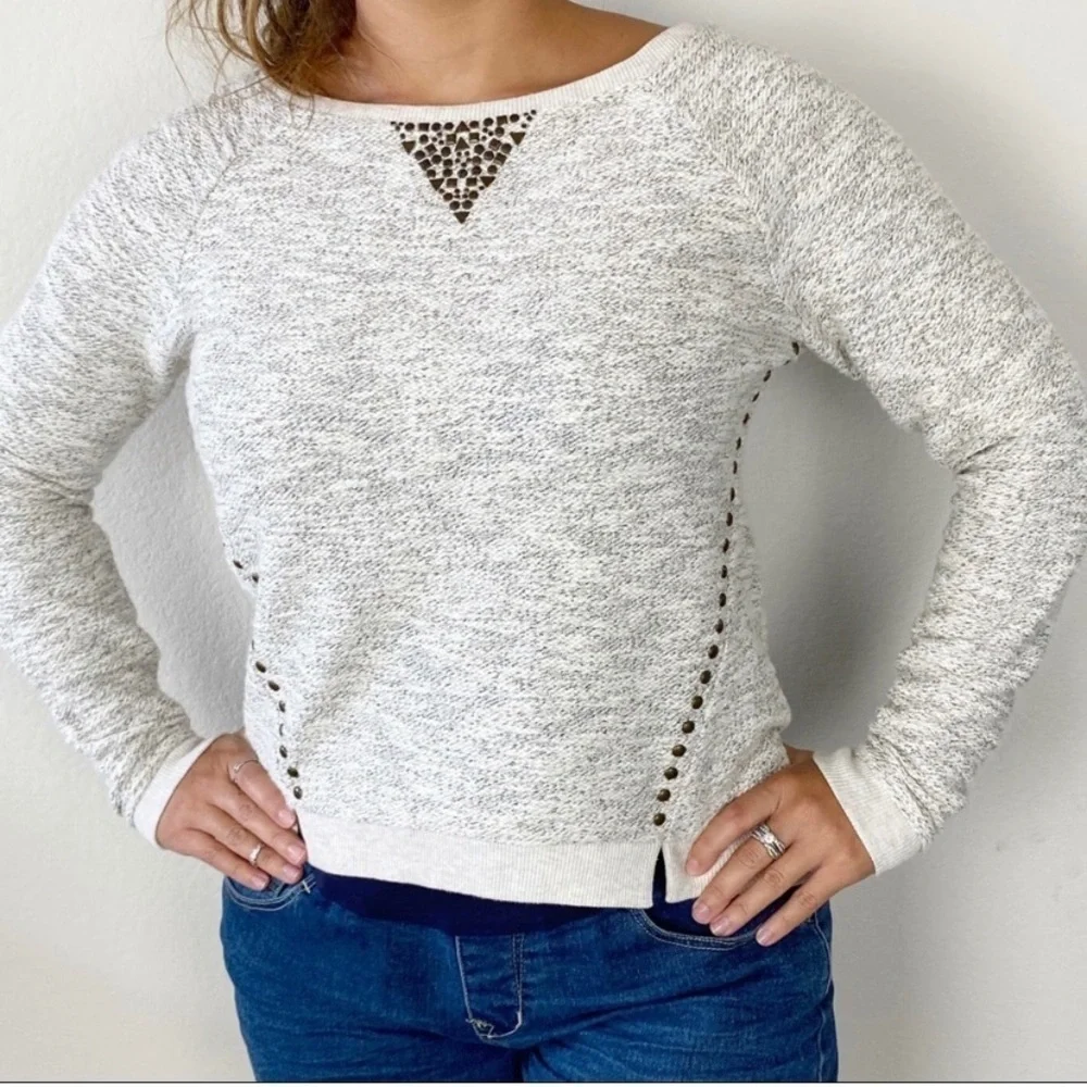 Lucky Lotus Sweater Crew Neck Cream Size S - Picture 8 of 8